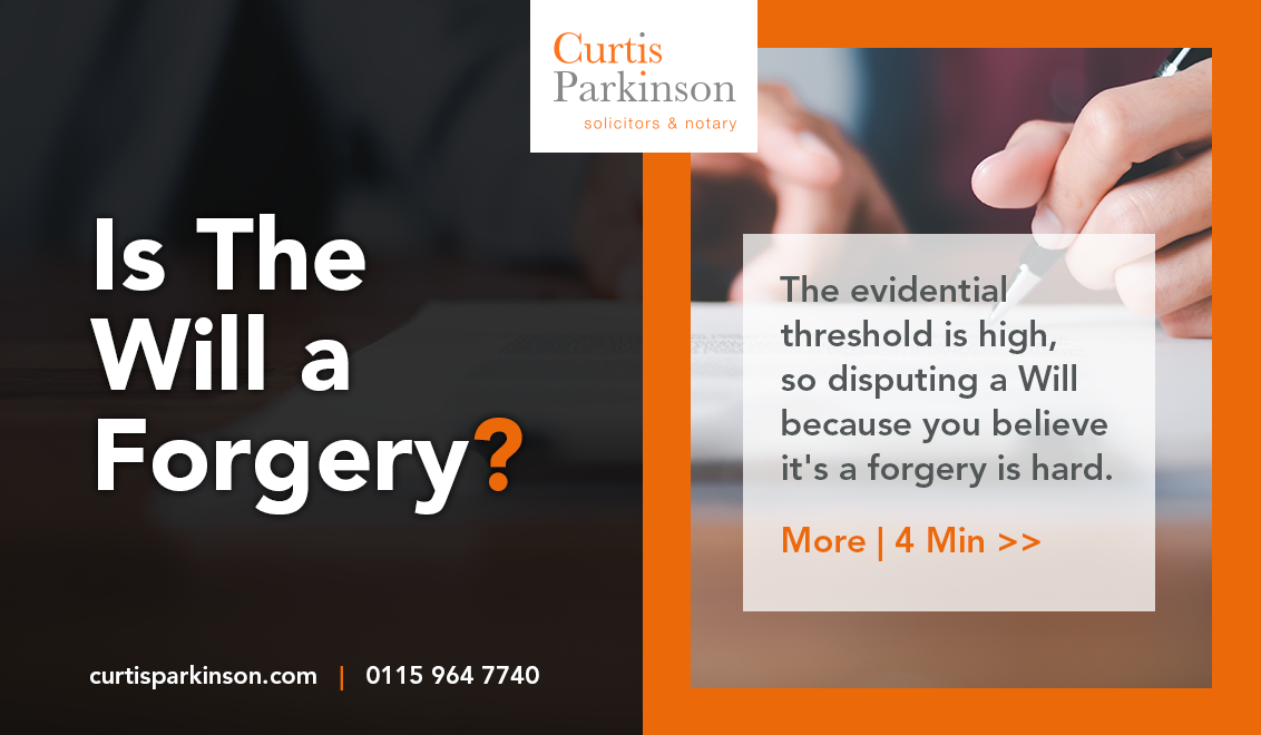 Is The Will a Forgery? | Curtis Parkinson